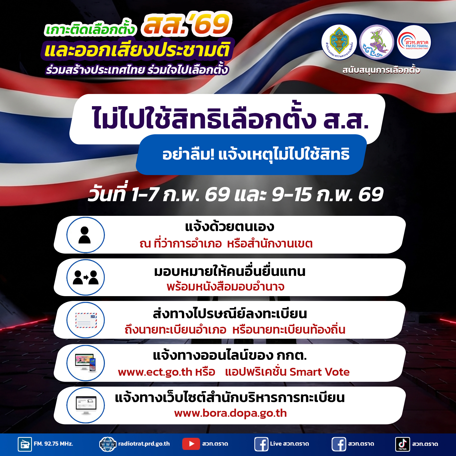 การแจ้งเหตุที่ไม่อาจไปใช้สิทธิเลือกตั้ง