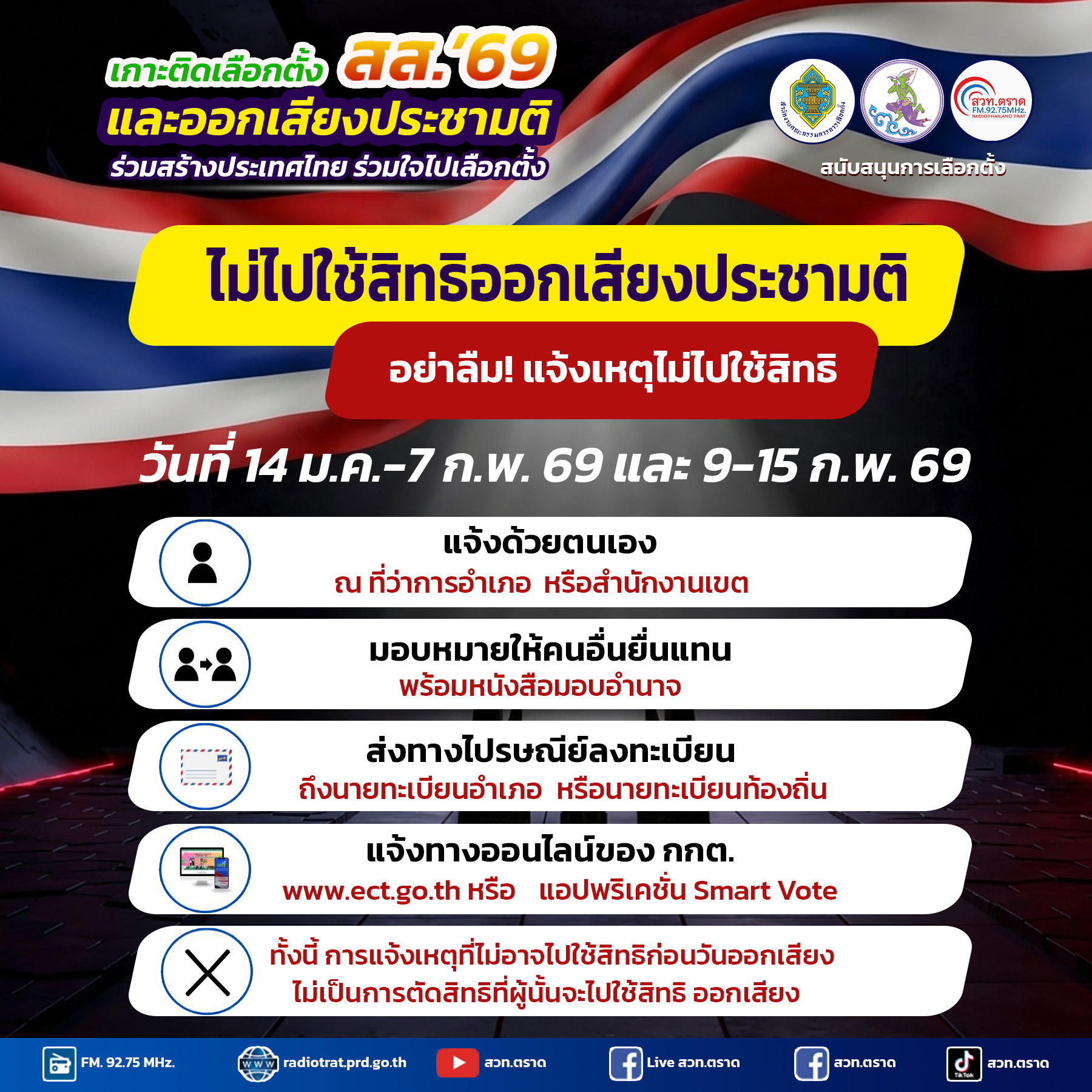 การแจ้งเหตุที่ไม่อาจไปใช้สิทธิในการออกเสียง